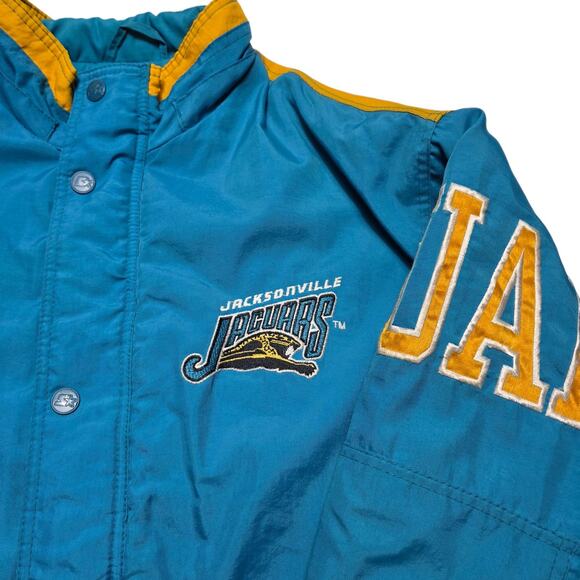 Vintage Jacksonville Jaguars Starter Puffer Jacket Original Logo Men's Large 90s - Picture 3 of 11